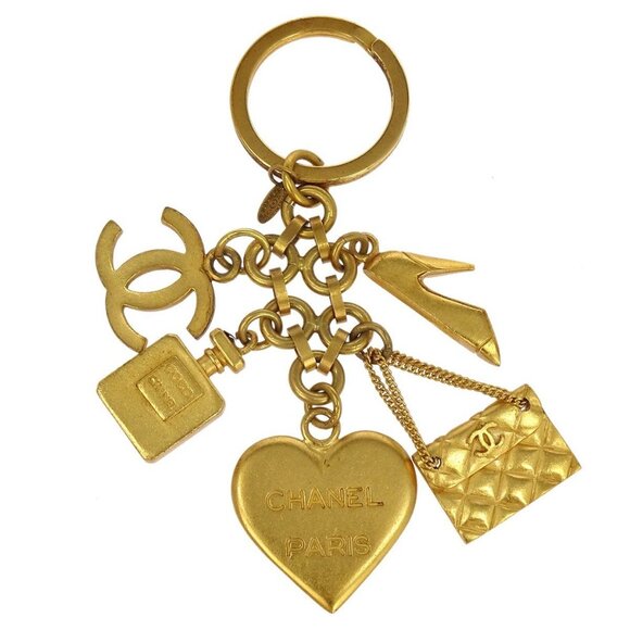 Chanel Gold Key Holder Bag Charm Icon Small Good 95A - Picture 1 of 4